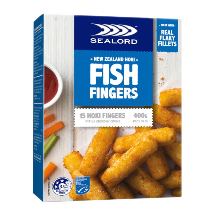 【加熱即食】急凍紐西蘭Sealord鱈魚手指 (400g,15條)