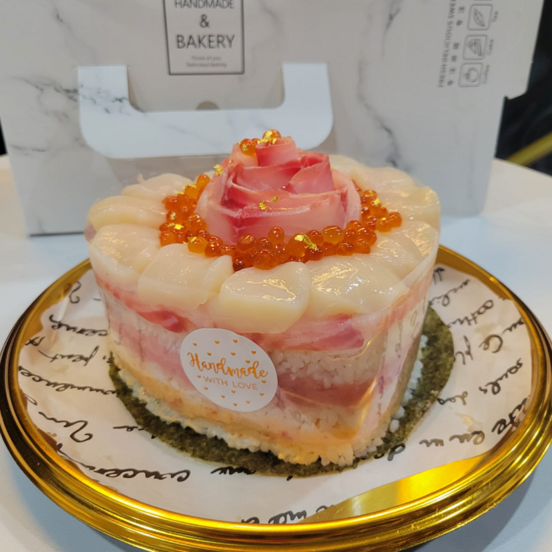 【刺身蛋糕】心型鯛魚帶子刺身蛋糕(約1000g)**需2-3天前預訂**